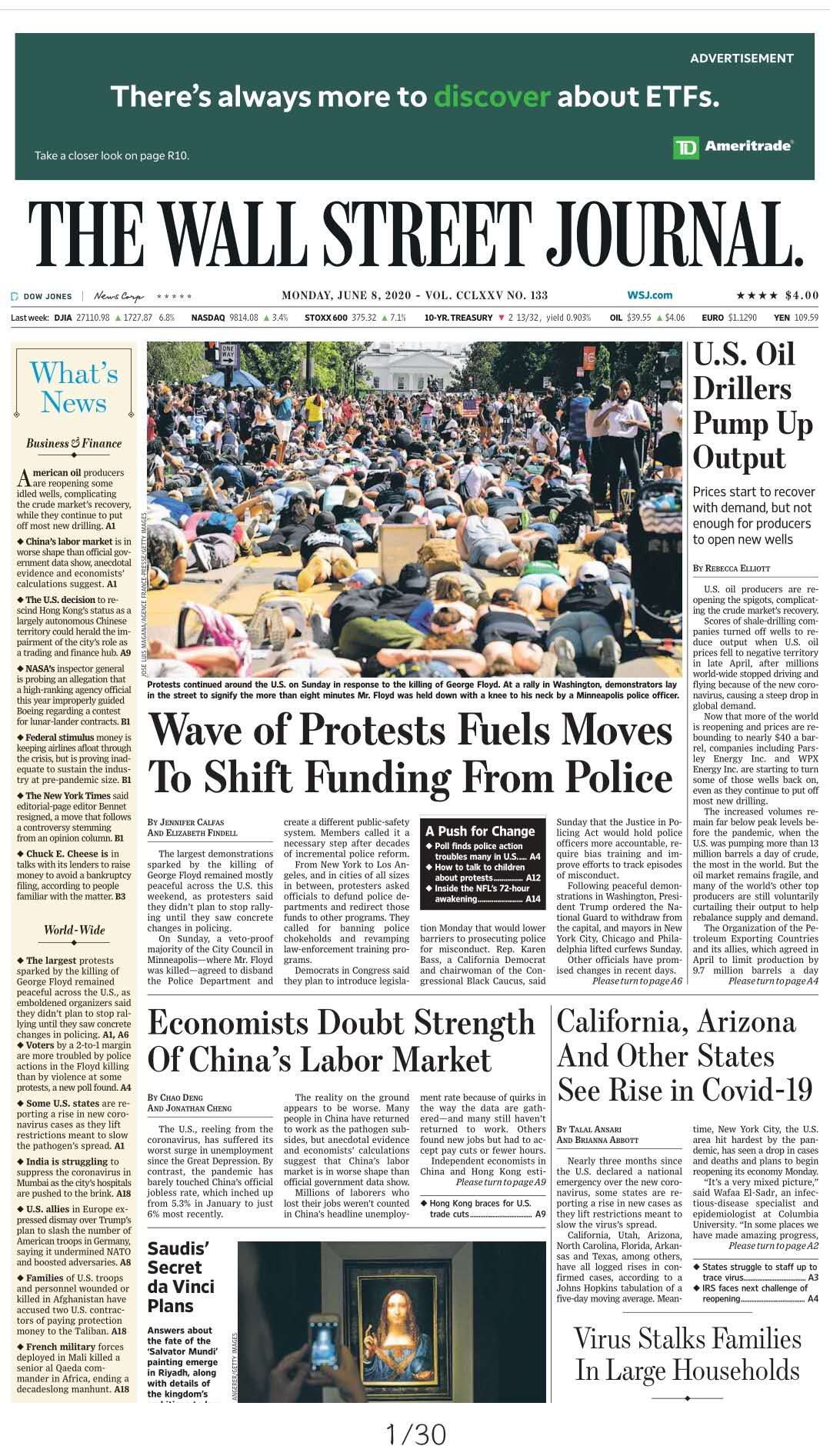 THE WALL STREET JOURNAL JUN 8, 2020