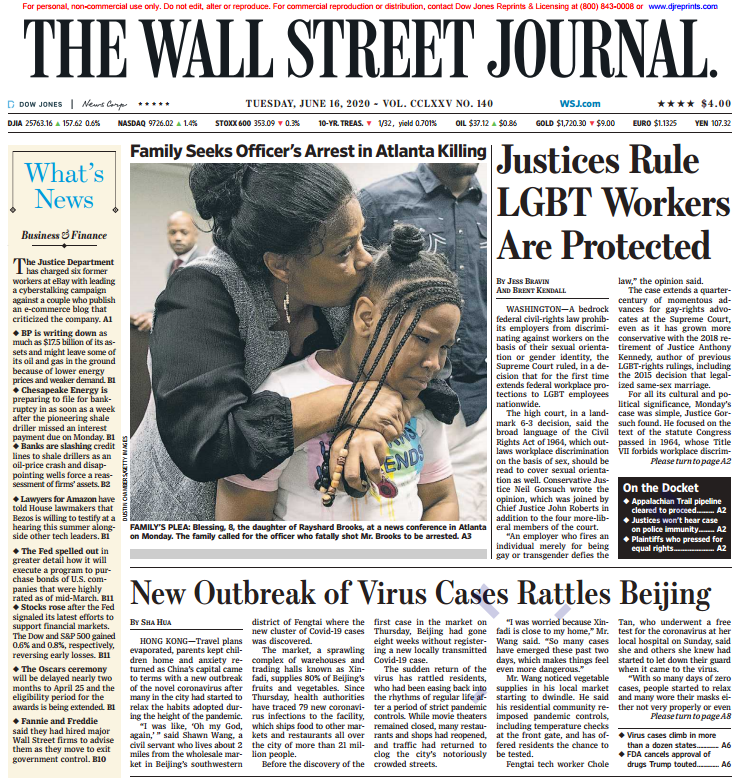 THE WALL STREET JOURNAL JUN 16, 2020