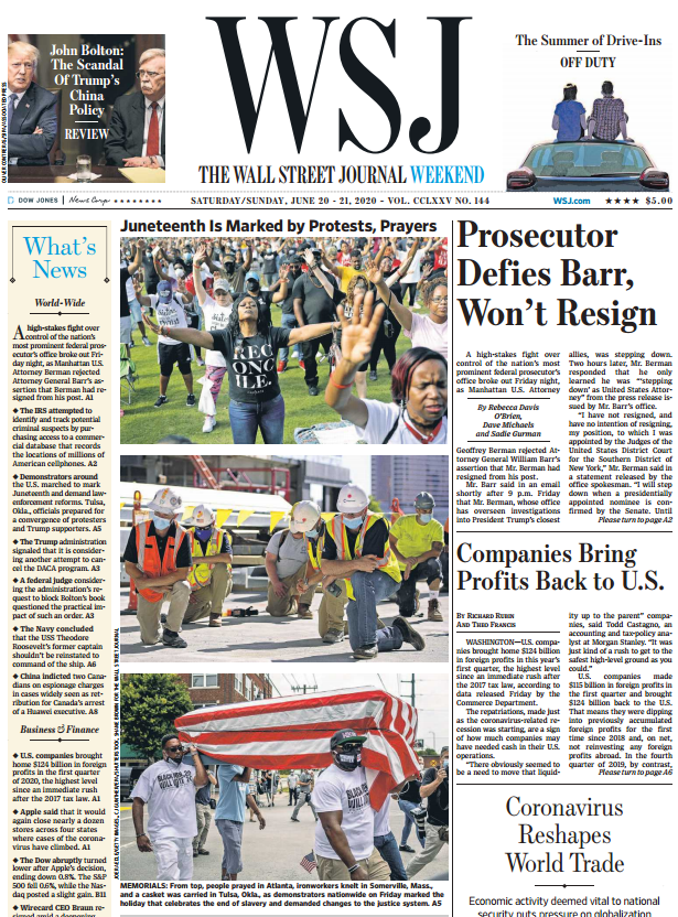 THE WALL STREET JOURNAL JUN 20-21, 2020