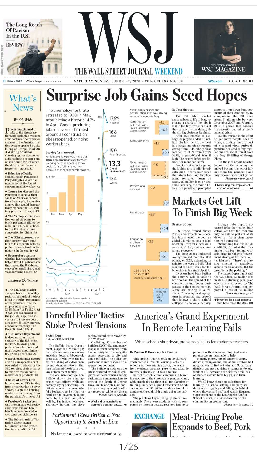 THE WALL STREET JOURNAL JUN 6&7, 2020