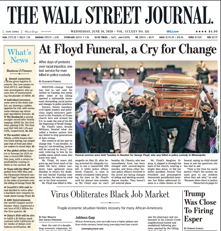 THE WALL STREET JOURNAL JUN 10, 2020