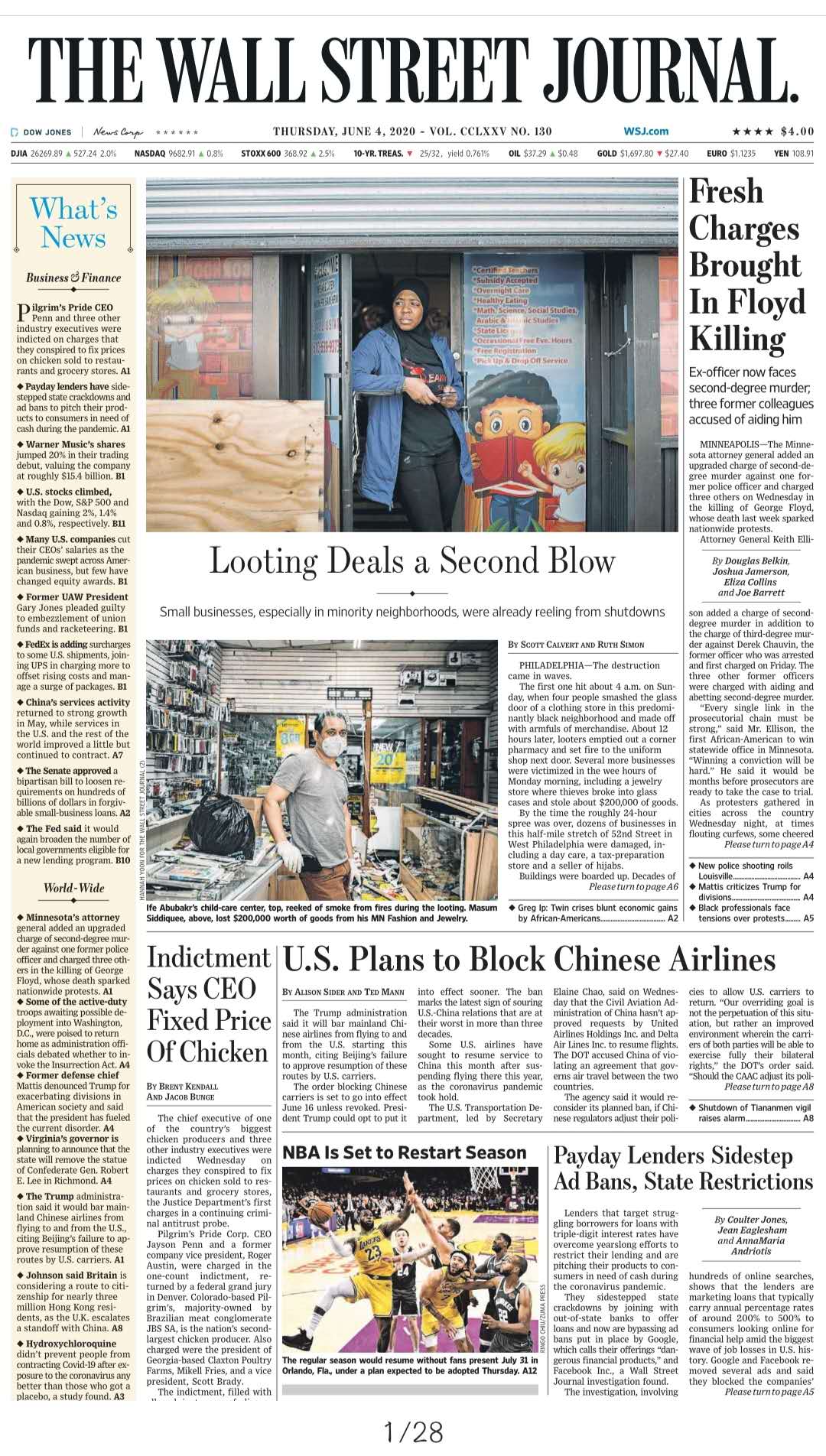 THE WALL STREET JOURNAL JUN 4, 2020