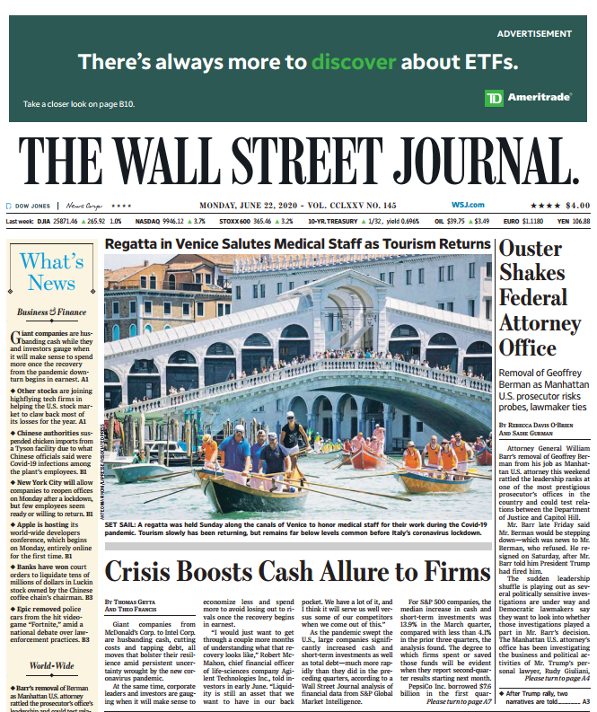 THE WALL STREET JOURNAL JUN 22, 2020